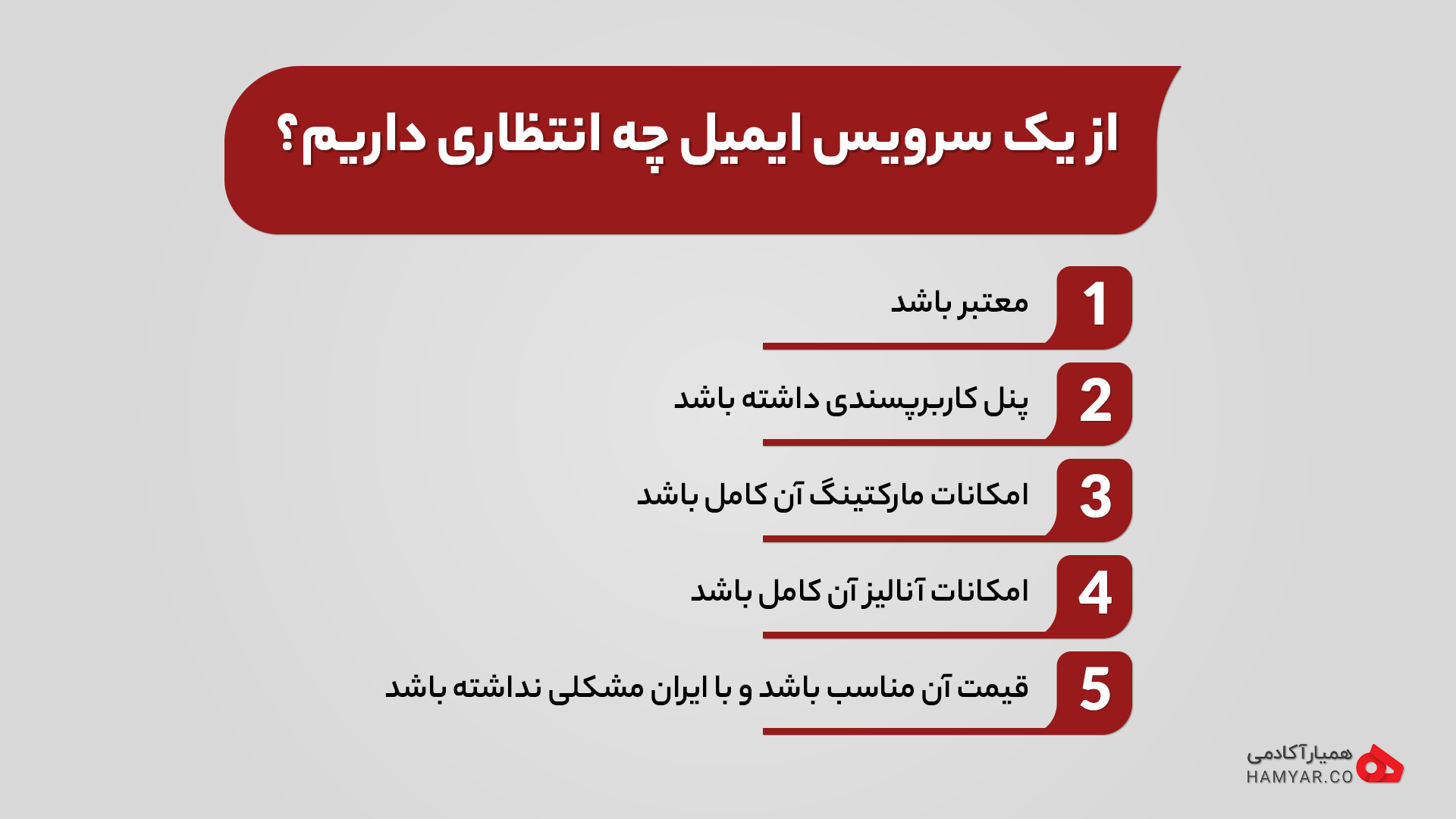 5 انتظار مهم که سرویس ایمیل مارکتینگ شما باید آن را برآورده کند