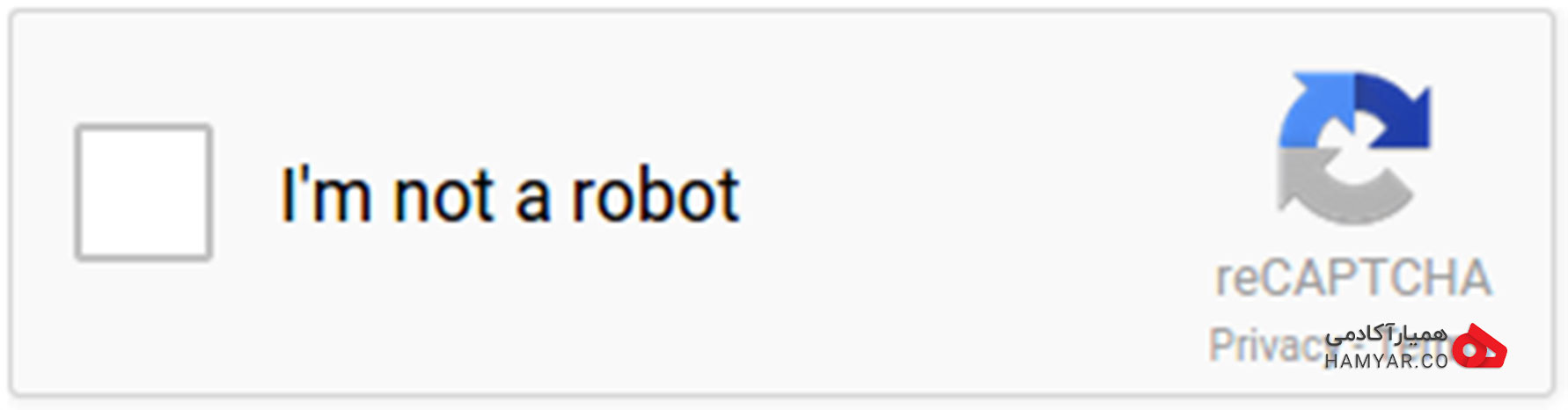 چک باکس من ربات نیستم | I am not robot 