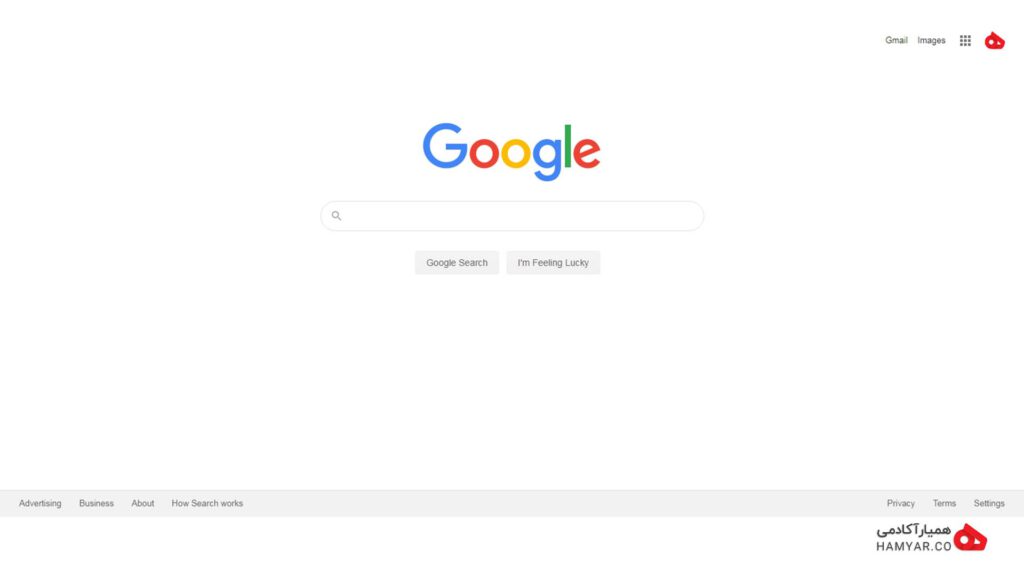 صفحه ی اصلی گوگل | ساخت حساب جیمیل