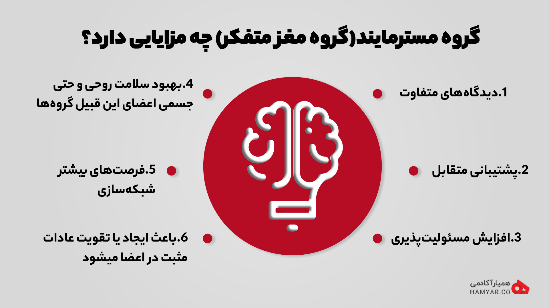 مزایای گروه مسترمایند