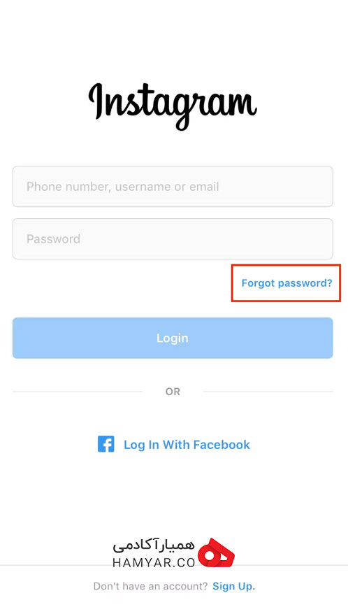 بازیابی رمز عبور ورود به حساب اینستاگرام با ایمیل