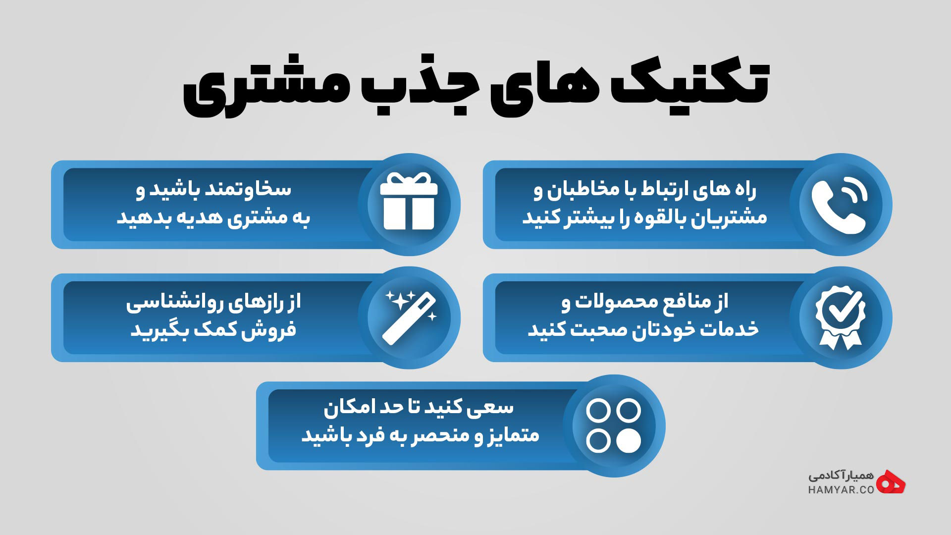 تکنیک های جذب مشتری