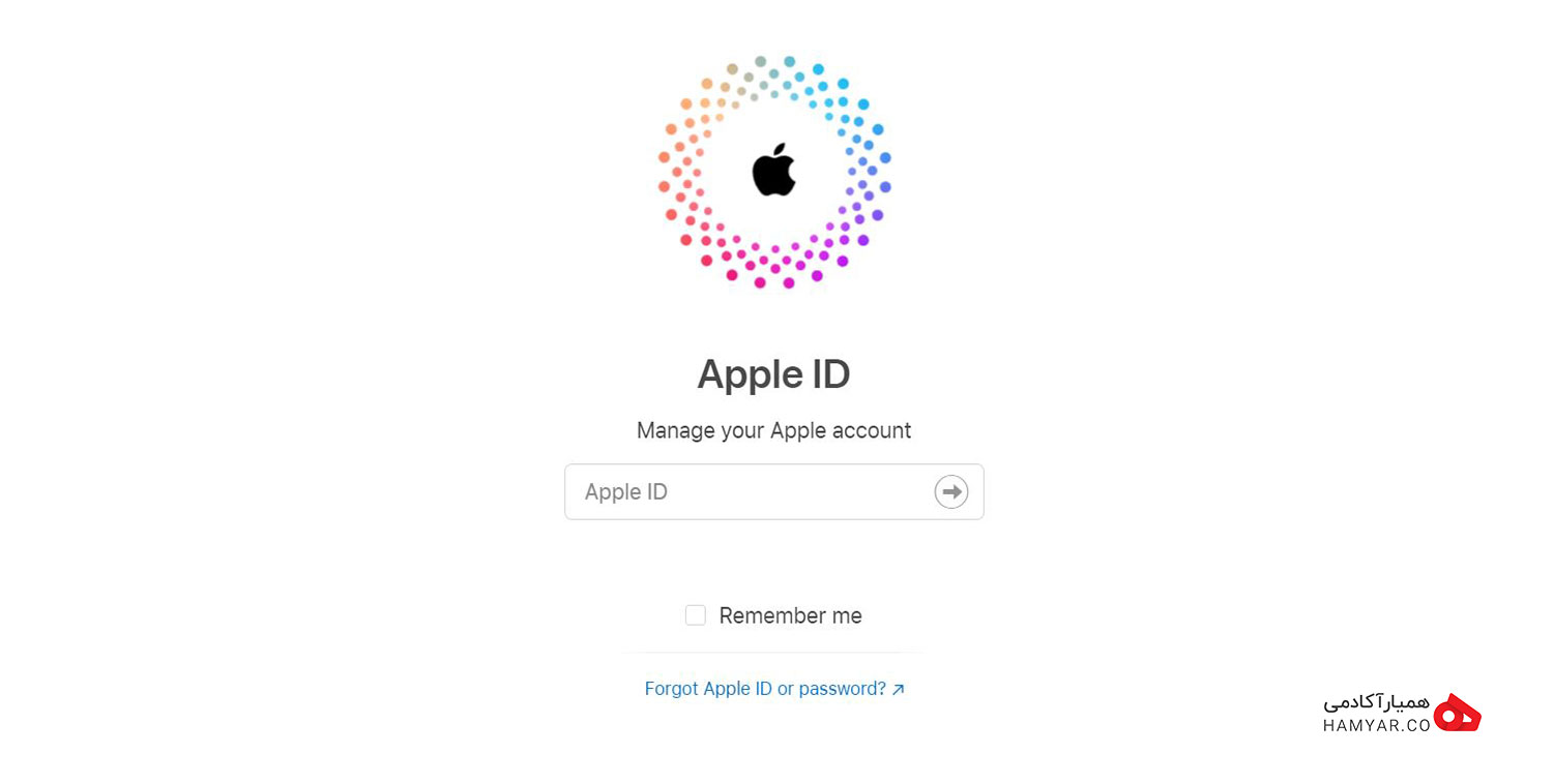گزینه Forget Apple ID or Passcode