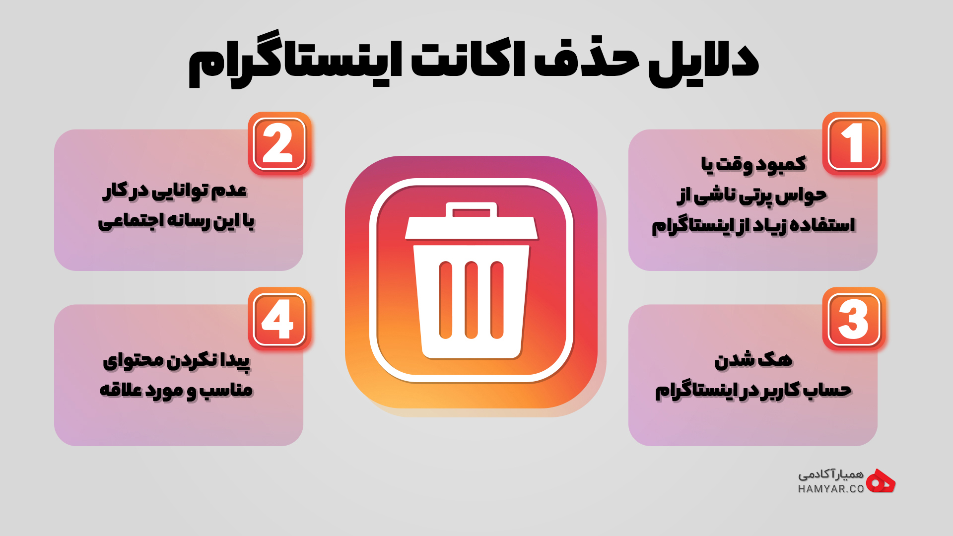 دلایل حذف اکانت اینستاگرام