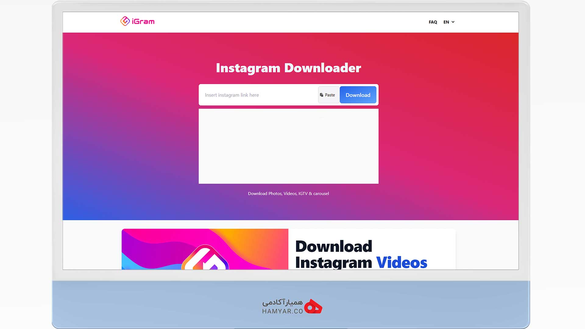 دانلود از اینستاگرام با IGRAM