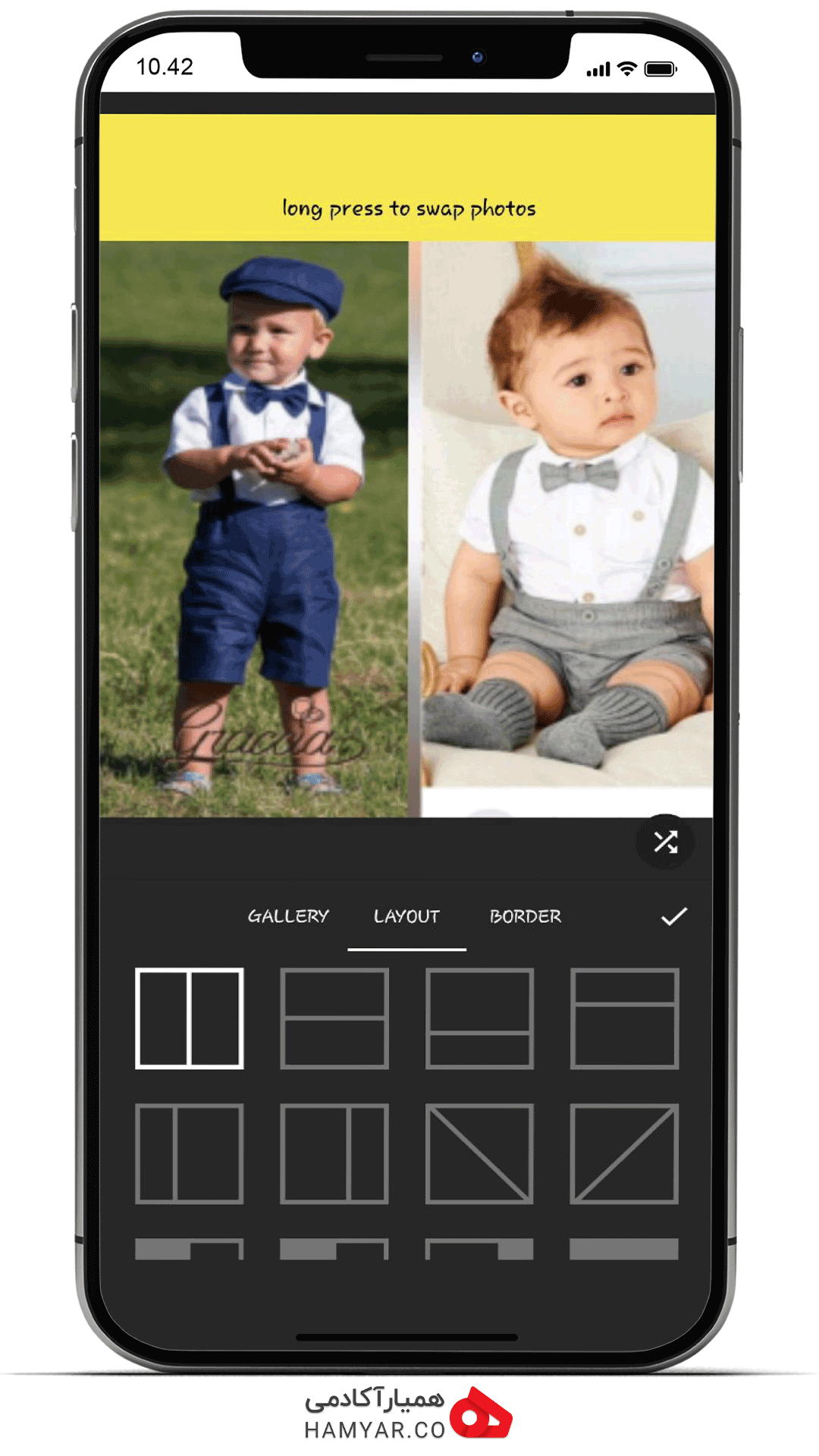 قابلیت Collage در برنامه اینشات