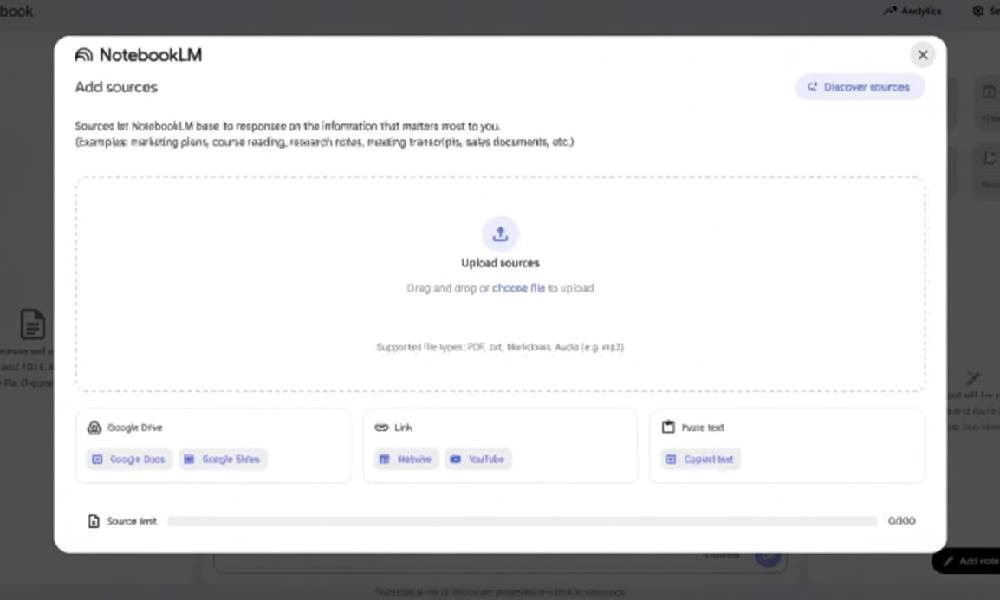 مرحله ۳: آپلود منابع (Sources)