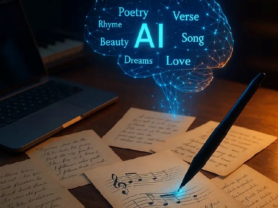 هوش مصنوعی برای نوشتن شعر و ترانه ( +5 ابزار Lyric Writer )