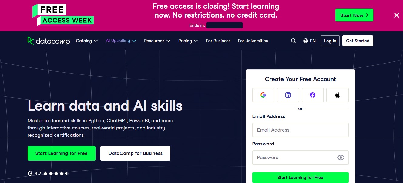 DataCamp: بهترین پلتفرم های هوش مصنوعی برای مبتدی ها